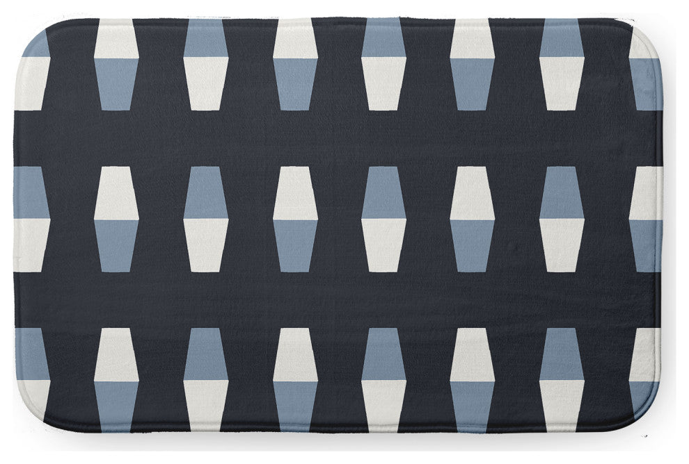 34" x 21" Bowling Pins Bathmat, Shark Blue