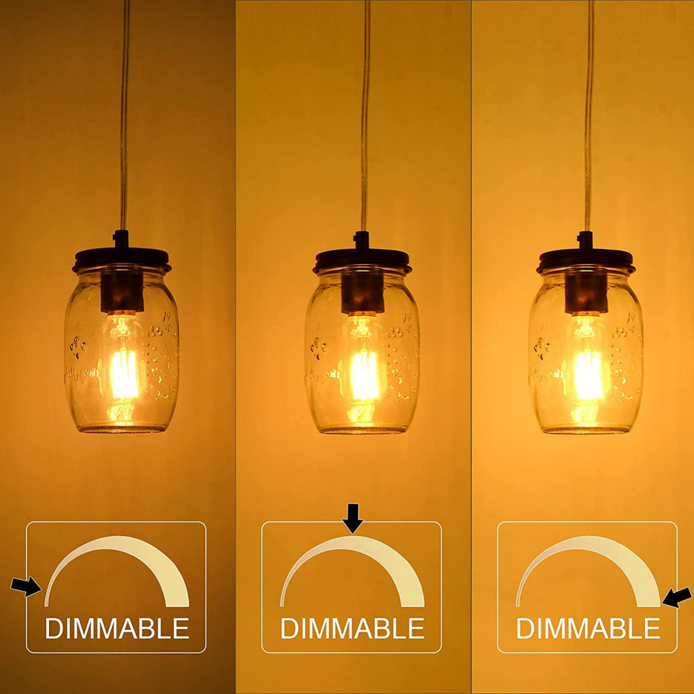 Mason Jar Glass Pendant Light Fixture Plug in Hang Lamp