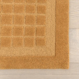 Fritz Checkered Wool Area Rug, Golden Yellow 5' x 8'