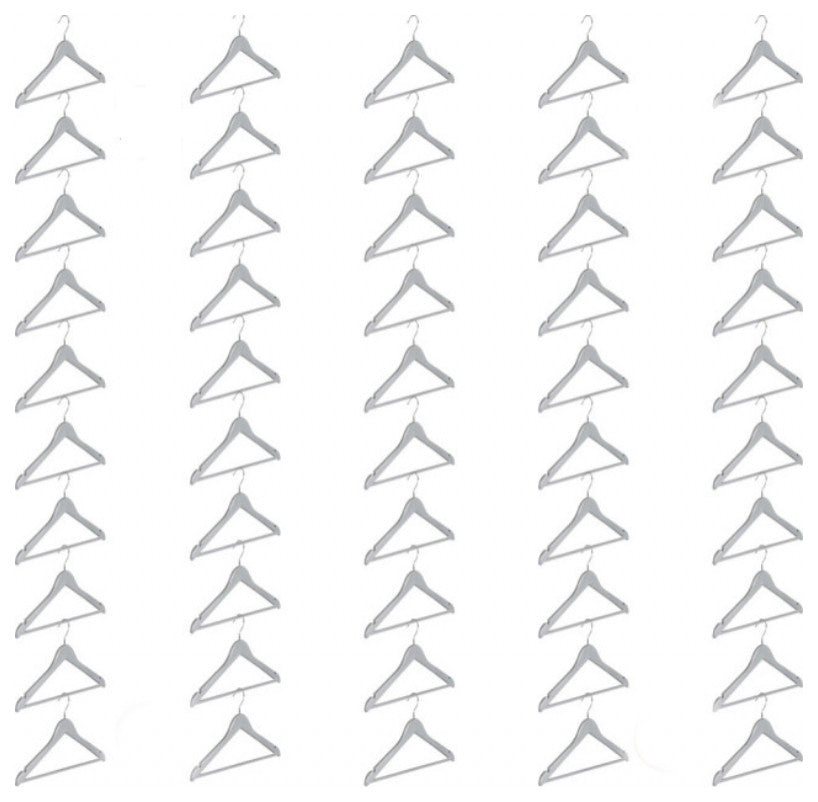 Abs plastic Clothes/Suit Hangers, Perfect for Dresses Blouses&Pants, Shirts, Silver, 50-Pack