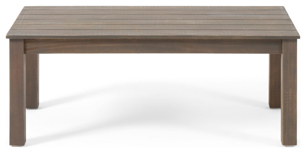 Avacyn Outdoor Acacia Wood Loveseat and Coffee Table Set with Cushions, Gray + Dark Gray