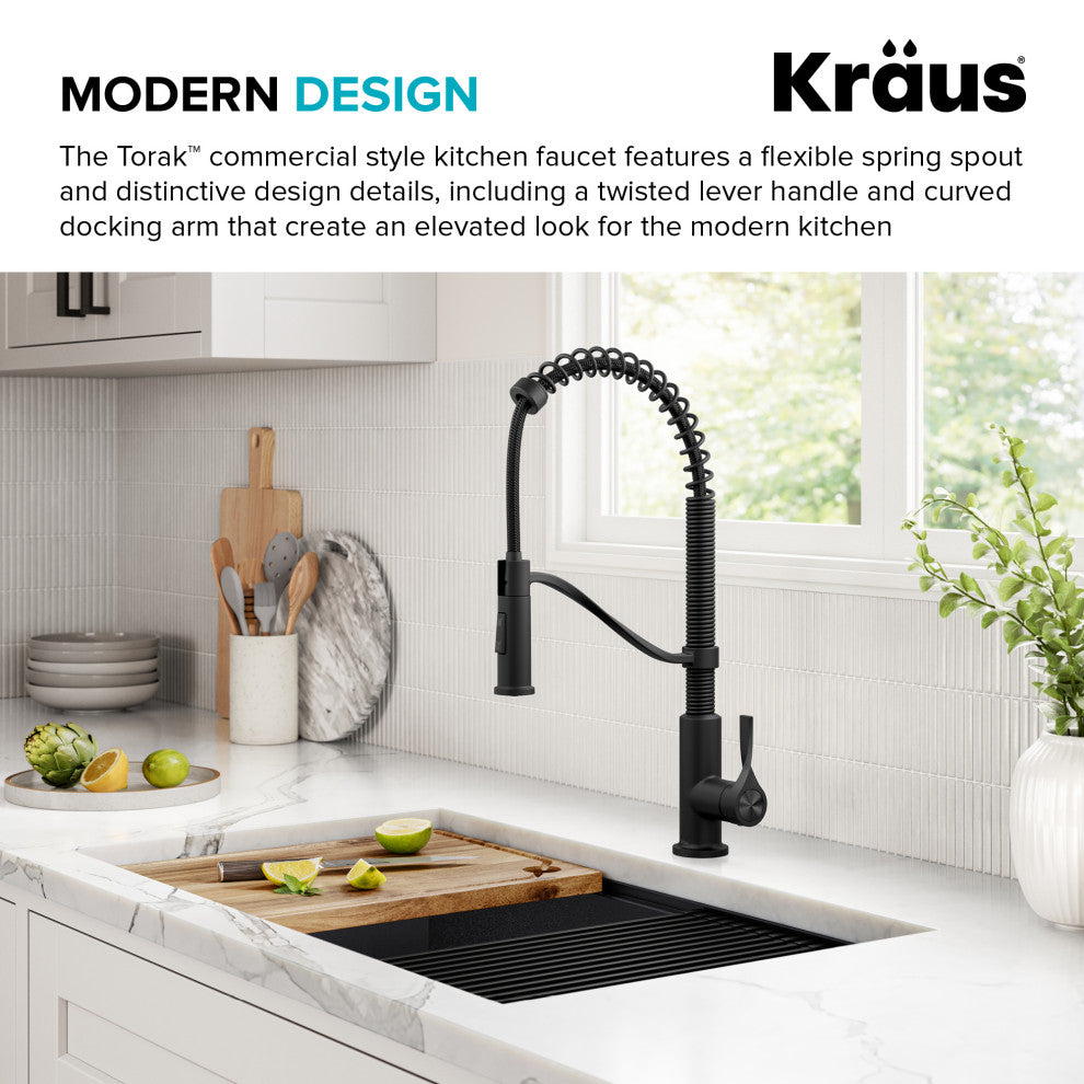KRAUS Torak Commercial Style 2-Function 1-Handle Pull Down Kitchen Faucet MB