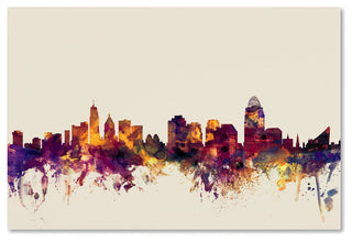 'Cincinnati, Ohio Skyline' Canvas Art by Michael Tompsett