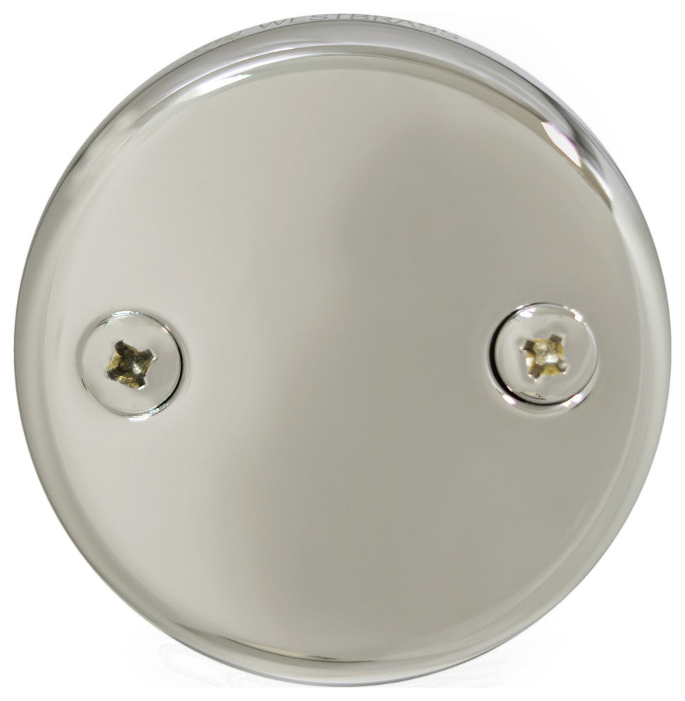 Direct Connect Overflow with Tip-Toe Trim and 2-Hole Overflow Cover, Polished Nickel