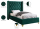 Barolo Velvet Upholstered Bed, Green, Twin