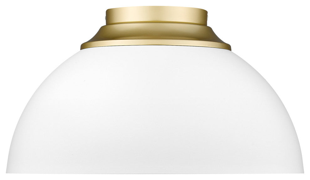 Zoey Flush Mount, Olympic Gold With White