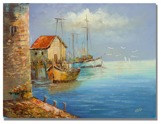 'Fishing Wharf' Canvas Art by Rio