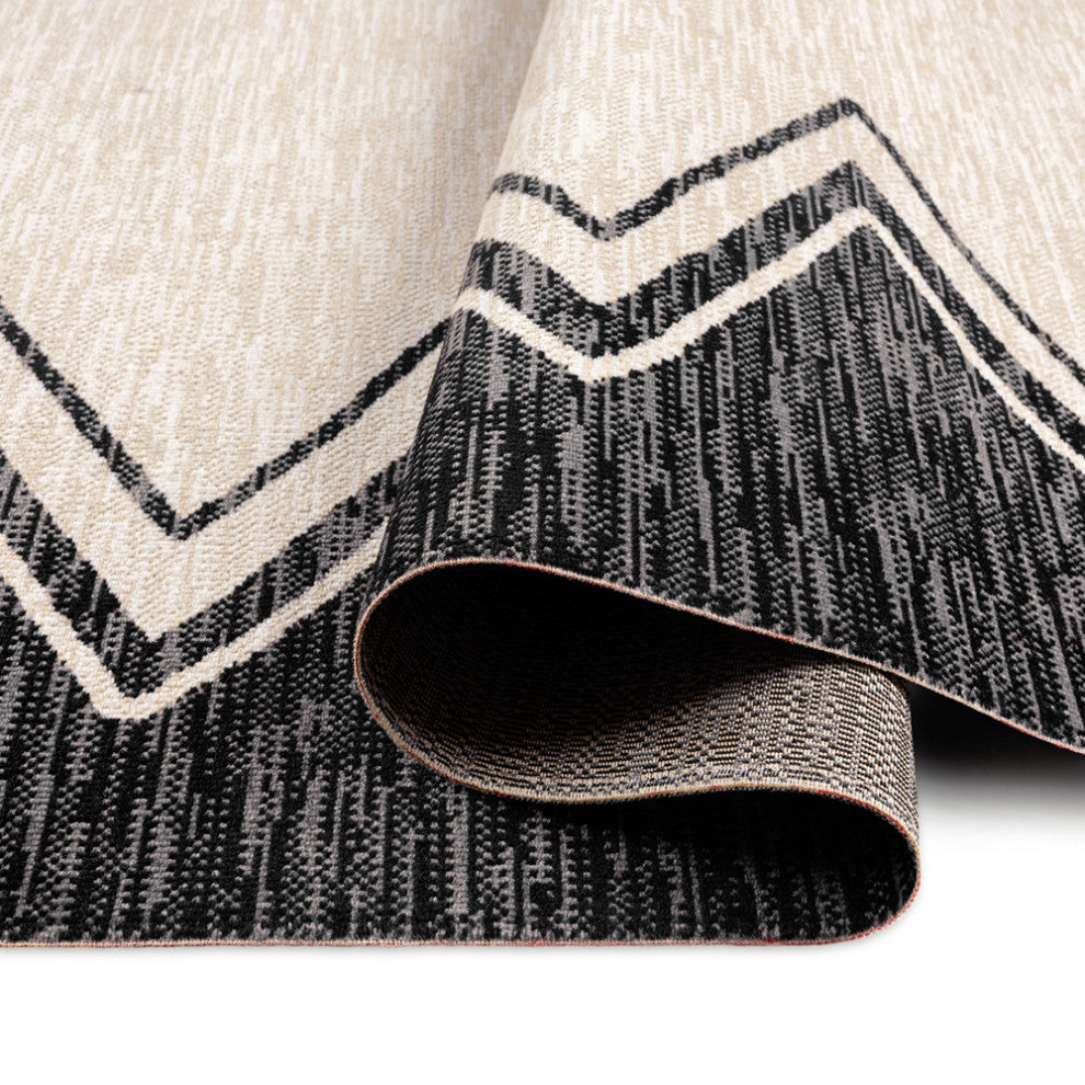 Home Dynamix Area Rugs: Patio Sofia Rugs by Nicole Miller: 7899-457 Black-Ivory