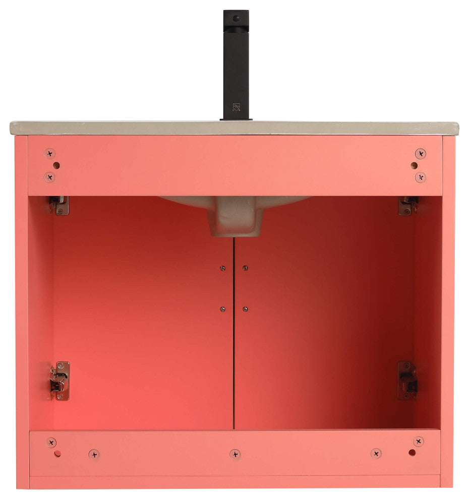 Pellabay Bath Vanity, Fluted Circular Doors Sink Included