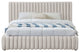 Nico Black Velvet Upholstered Bed, Cream, Queen