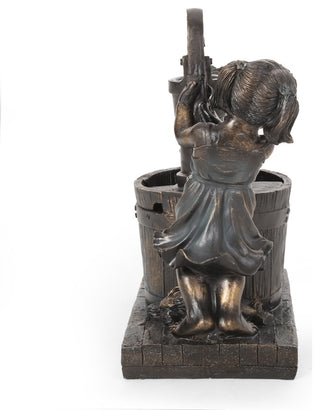 Rayle Outdoor Children at Water Pump Fountain, Dark Brown