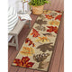 Ravella Falling Leaves Indoor/Outdoor Rug Natural 2'x8'