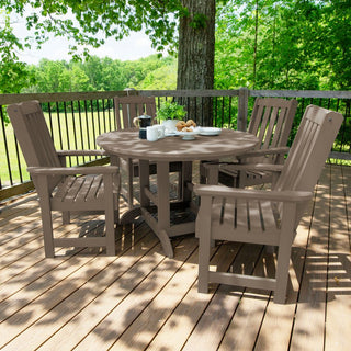 Lehigh 5-Piece Round Dining Set, Woodland Brown