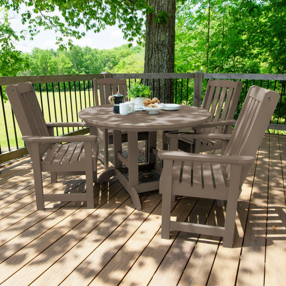 Lehigh 5-Piece Round Dining Set, Woodland Brown