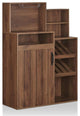 Furniture of America Dillan Wood Multi-Storage Bar Cabinet in Distressed Walnut
