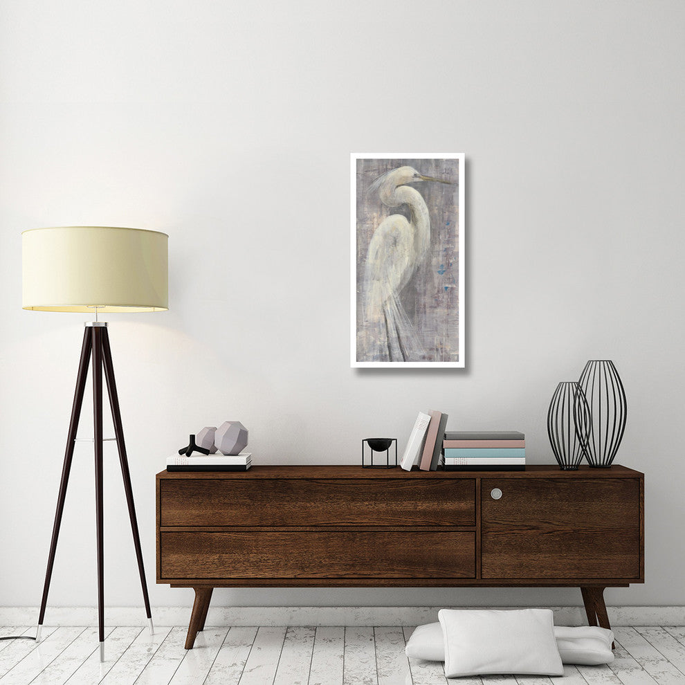 "Coastal Egret I Legs" Digital Paper Print by Albena Hristova, 20"x38"