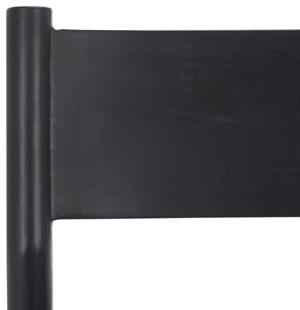 Safavieh Couture Devnie Woven Leather Counter Stool, Black