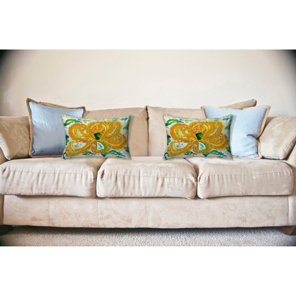 Orange Octopus Large Indoor/Outdoor Pillow 16x20