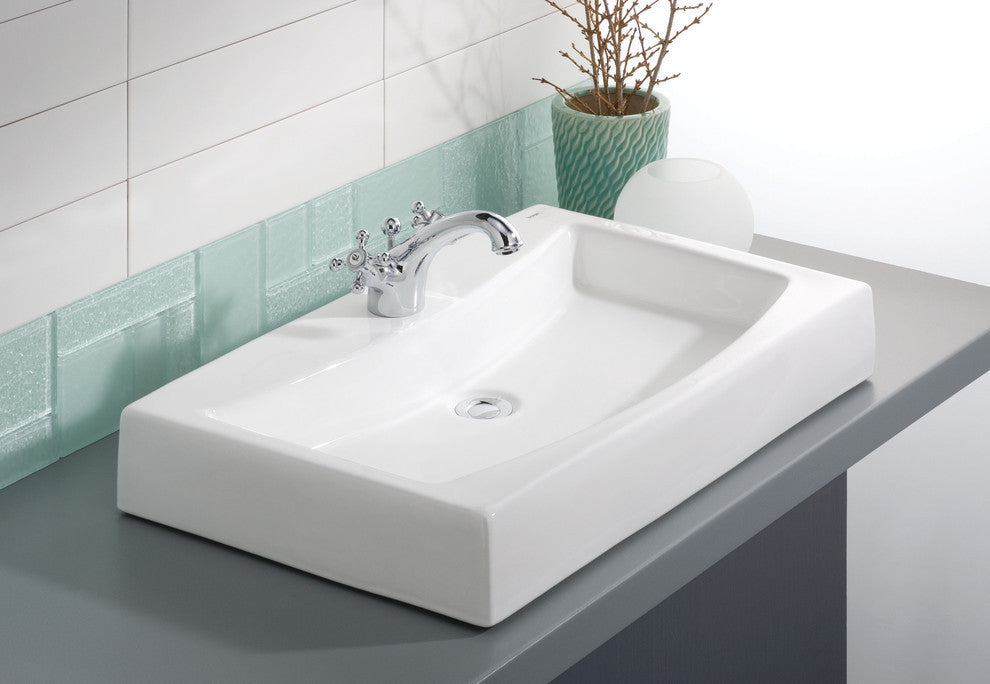 Cheviot Products Mediterranean Vessel Sink, Single Hole Faucet Drilling
