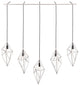 Woodbridge Lighting Lanning 5-Light Linear Pendant, Chrome/Bronze