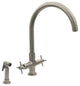 Whitehaus 3-03954SS85-BN Modern Goose Neck Kitchen Faucet In Brushed Nickel