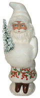 Schaller Paper Mache Candy Container- Santa Beaded White Coat