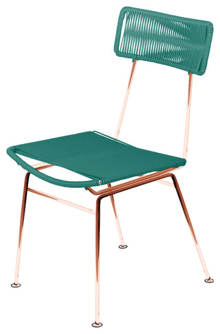 Hapi Indoor/Outdoor Handmade Dining Chair, Turquoise on Copper
