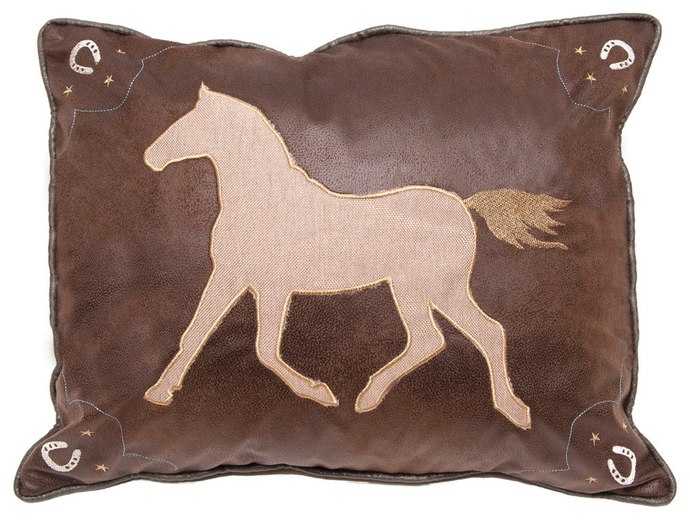 Lucky Horse Western Throw Pillow, 16"x20"