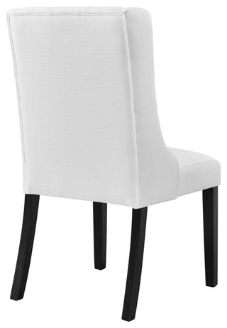 Baronet Button Tufted Fabric Dining Chair, White