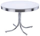 Catania Modern / Contemporary Round Dining Table in White and Chrome