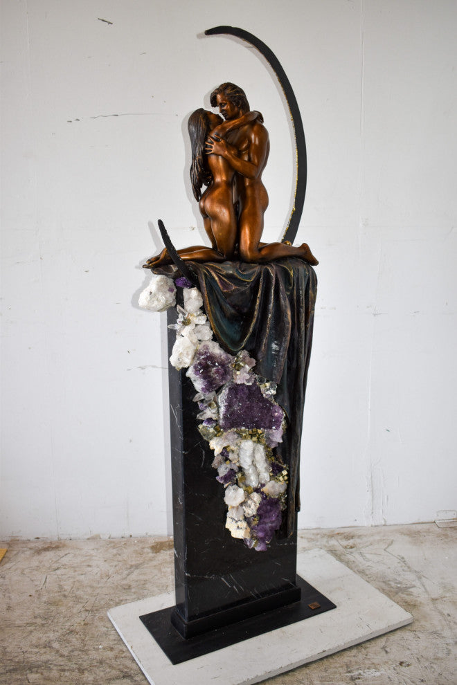 Ebano bronze sculpture Prelude with robe from Vidal collection 28" x 10" x 69"
