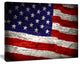 Large American Flag Watercolor, Abstract Canvas Artwork, 20"x12"