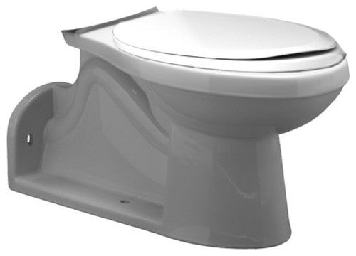 PROFLO PF1604PA Round Toilet Bowl Only with Back Outlet - White