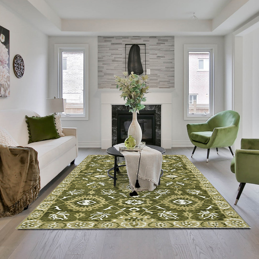 Romania Newburg Area Rug, Green, 8'' x 10'', Floral