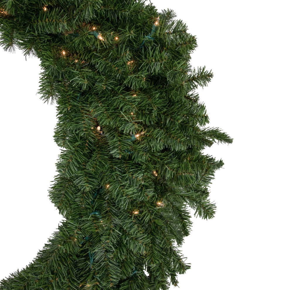 Pre-Lit Canadian Pine Artificial Christmas Wreath, 4-Foot, Clear Lights