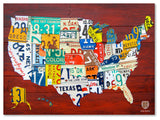 "License Plate Map USA" Canvas Art by Design Turnpike