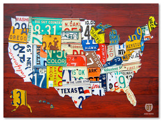 "License Plate Map USA" Canvas Art by Design Turnpike