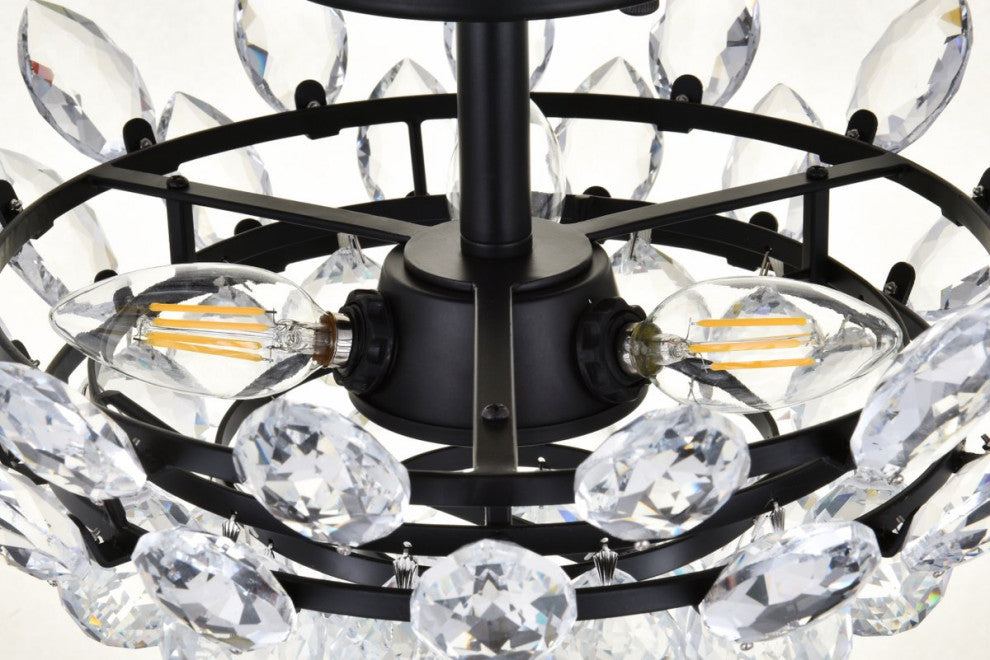 Eleana 14" Flush Mount, Black
