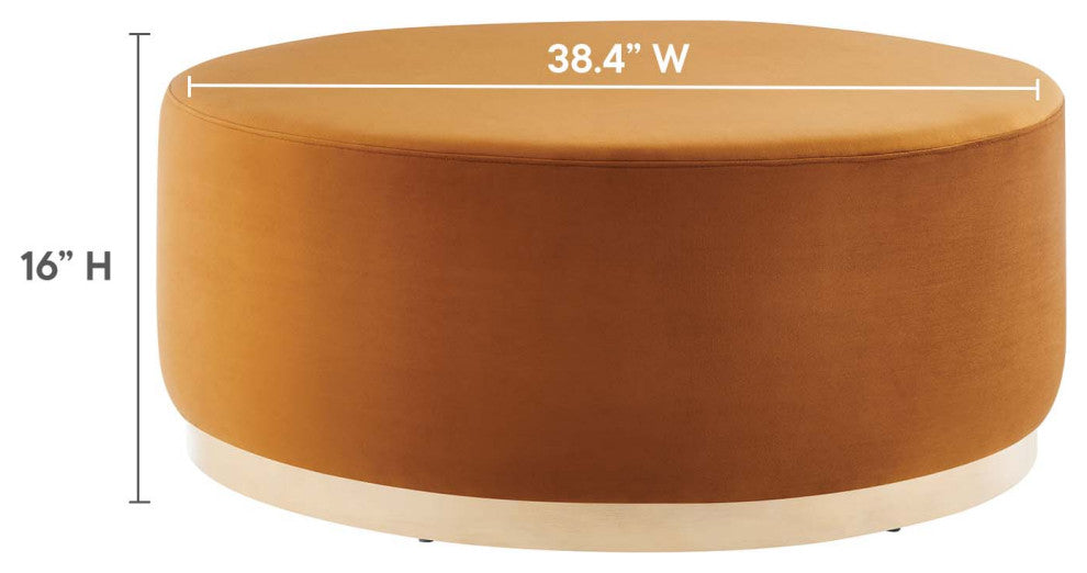 Tilden Large 38" Round Performance Velvet Upholstered Ottoman
