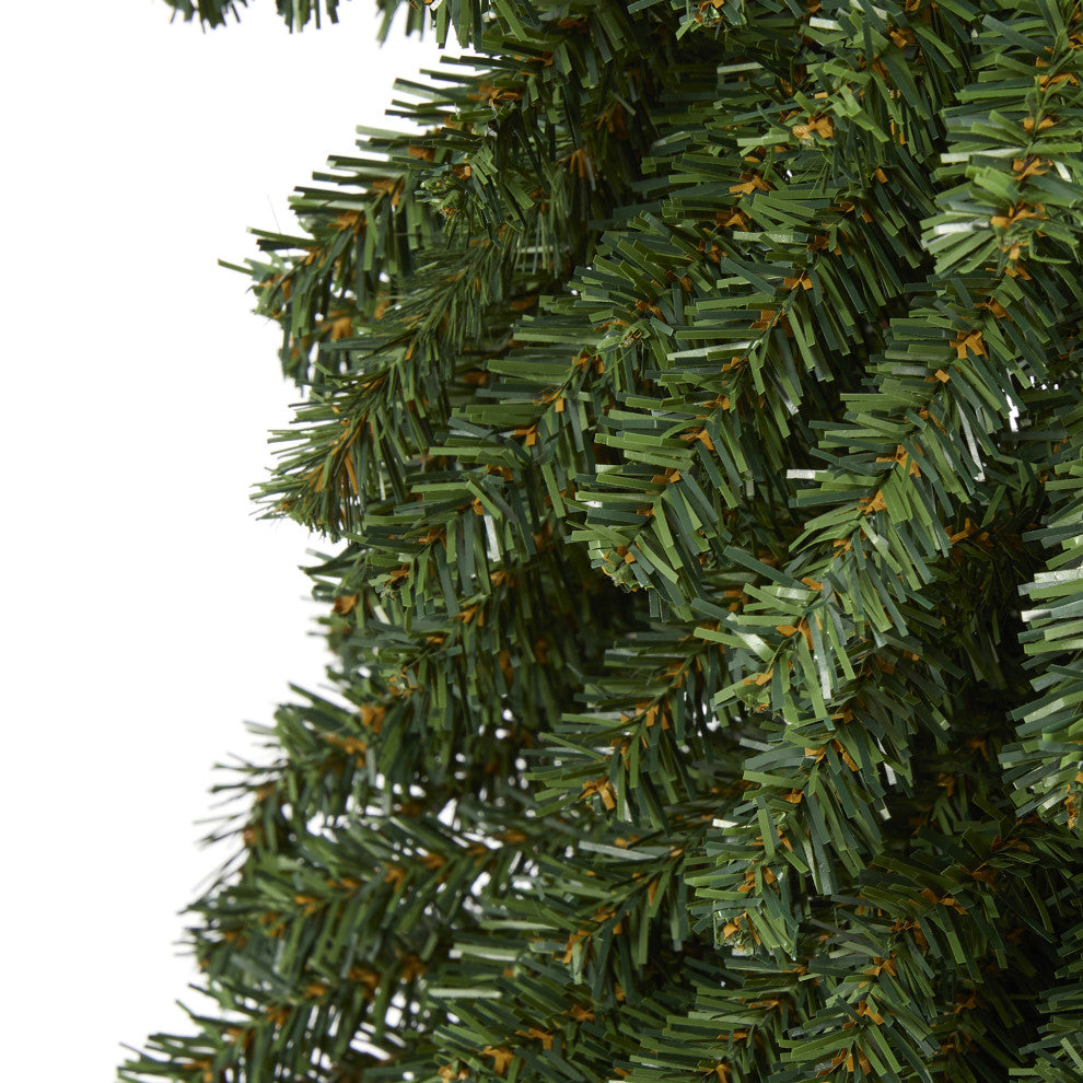 7' Grand Alpine Faux Christmas Tree With 950 Bendable Branches on Natural Trunk