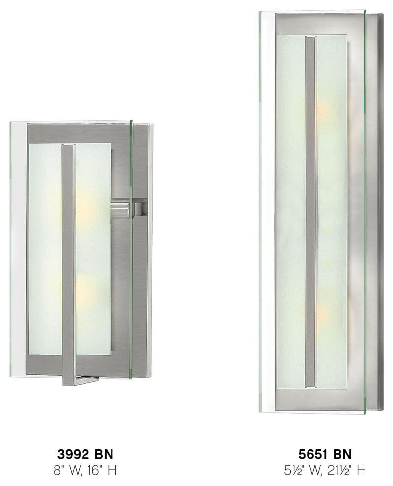 Hinkley Latitude Two Light Vanity, Brushed Nickel