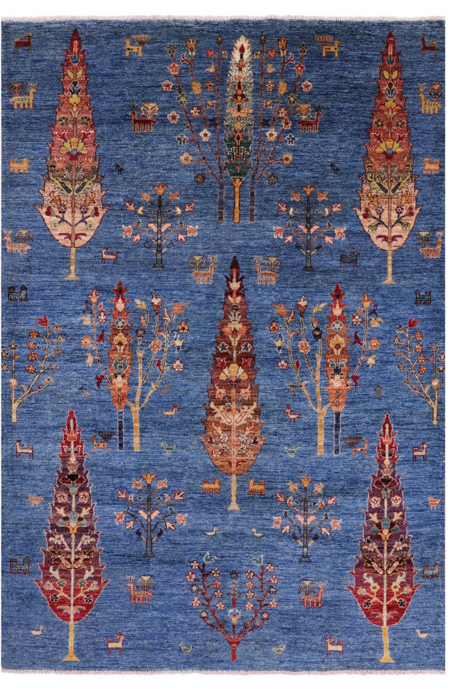 5' 9" X 8' 4" Persian Gabbeh Tribal Handmade Wool Rug Q5316