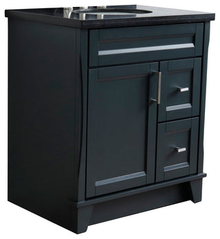 31" Single Sink Vanity, Dark Gray Finish With Black Galaxy Granite