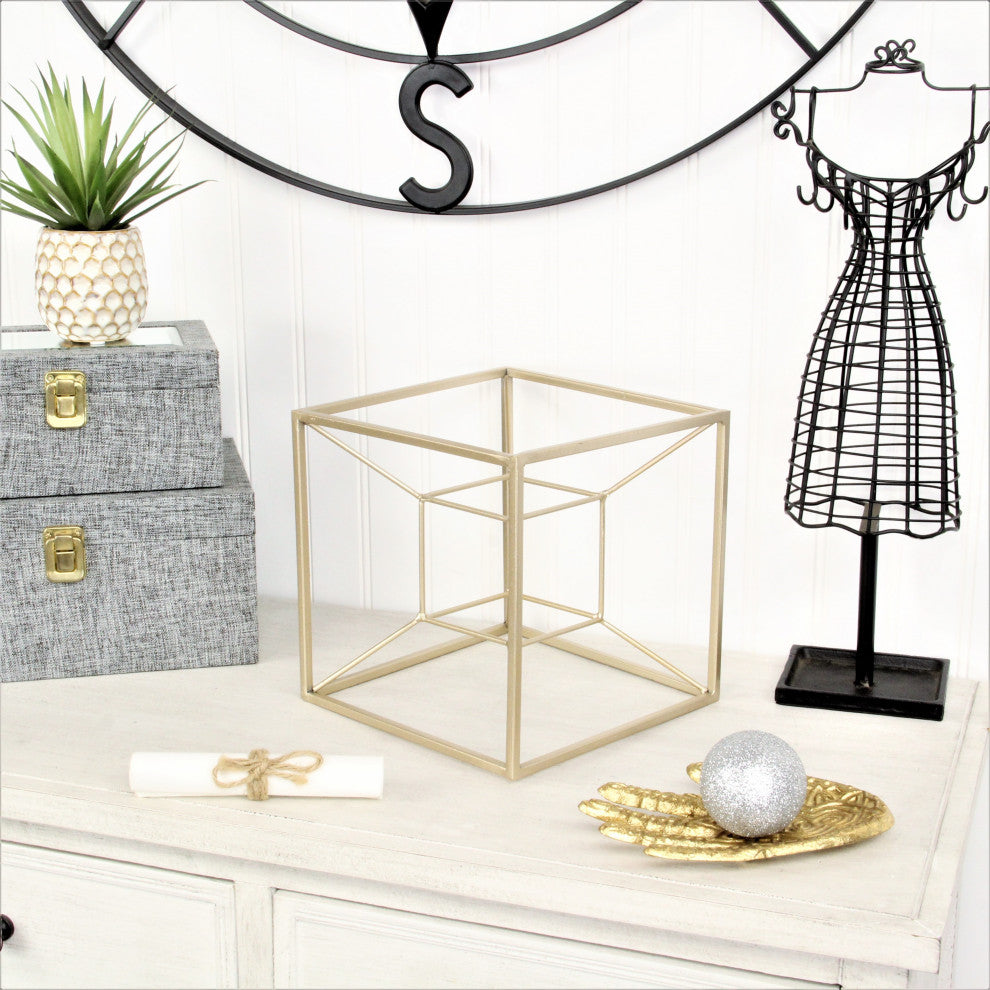 Metal Tesseract Shaped Table Decor