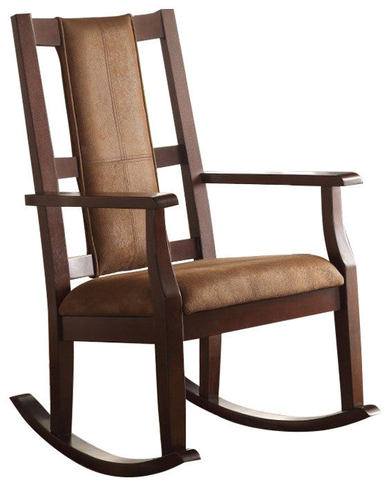 Benzara BM151939 Wooden Rocking Chair, Brown