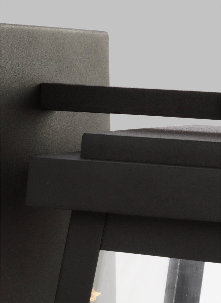 Founders Large One Light Outdoor Wall Lantern, Black