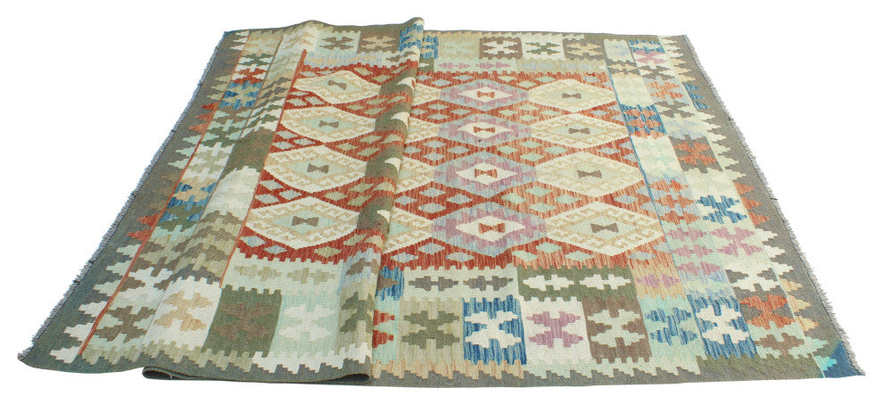 Flatweave Omer Rust/Brown Rug, 6'6x9'10