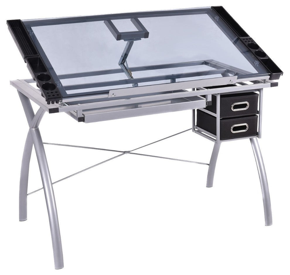 Modern Style Adjustable Drawing Desk Drafting Table with Drawers