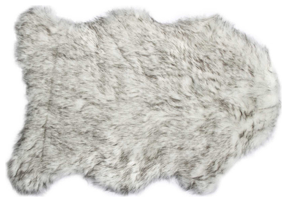 24" X 36" X 1.5" Gradient Grey Faux Sheepskin - Area Rug
