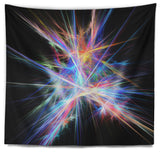 Light Blue Spectrum of Light Abstract Wall Tapestry, 80"x68"